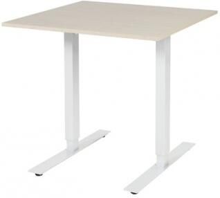Schaffenburg Electric-T bureau zit-sta (69-116cm) hoogte verstelbaar dmv elektromotoren met 80x80cm lindberg eiken 20mm blad en wit (RAL9010) frame