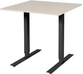 Schaffenburg Electric-T bureau zit-sta (69-116cm) hoogte verstelbaar dmv elektromotoren met 80x80cm lindberg eiken 20mm blad en zwart (RAL9011) frame