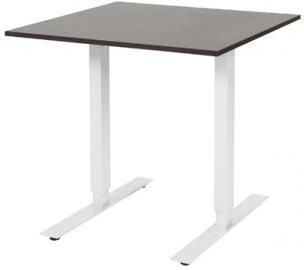 Schaffenburg Electric-T bureau zit-sta (69-116cm) hoogte verstelbaar dmv elektromotoren met 80x80cm wenge donker 20mm blad en wit (RAL9010) frame