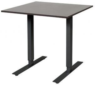 Schaffenburg Electric-T bureau zit-sta (69-116cm) hoogte verstelbaar dmv elektromotoren met 80x80cm wenge donker 20mm blad en zwart (RAL9011) frame