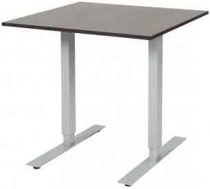 Schaffenburg Electric-T bureau zit-sta (69-116cm) hoogte verstelbaar dmv elektromotoren met 80x80cm wenge donker 20mm blad en aluminium (RAL9006) frame