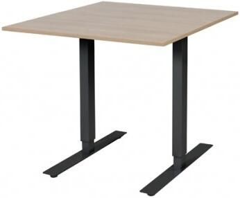 Schaffenburg Electric-T bureau zit-sta (69-116cm) hoogte verstelbaar dmv elektromotoren met 80x90cm kersen licht 20mm blad en zwart (RAL9011) frame