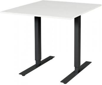 Schaffenburg Electric-T bureau zit-sta (69-116cm) hoogte verstelbaar dmv elektromotoren met 80x90cm krijtwit 20mm blad en zwart (RAL9011) frame