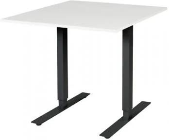 Schaffenburg Electric-T bureau zit-sta (69-116cm) hoogte verstelbaar dmv elektromotoren met 80x90cm licht grijs 20mm blad en zwart (RAL9011) frame