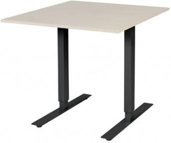 Schaffenburg Electric-T bureau zit-sta (69-116cm) hoogte verstelbaar dmv elektromotoren met 80x90cm lindberg eiken 20mm blad en zwart (RAL9011) frame