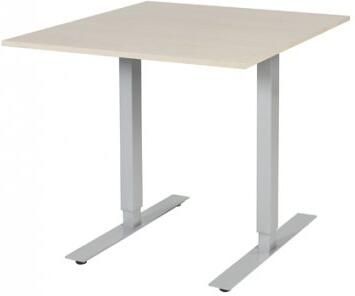 Schaffenburg Electric-T bureau zit-sta (69-116cm) hoogte verstelbaar dmv elektromotoren met 80x90cm lindberg eiken 20mm blad en aluminium (RAL9006) frame