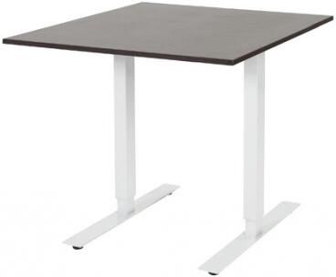 Schaffenburg Electric-T bureau zit-sta (69-116cm) hoogte verstelbaar dmv elektromotoren met 80x90cm wenge donker 20mm blad en wit (RAL9010) frame