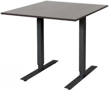 Schaffenburg Electric-T bureau zit-sta (69-116cm) hoogte verstelbaar dmv elektromotoren met 80x90cm wenge donker 20mm blad en zwart (RAL9011) frame