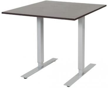 Schaffenburg Electric-T bureau zit-sta (69-116cm) hoogte verstelbaar dmv elektromotoren met 80x90cm wenge donker 20mm blad en aluminium (RAL9006) frame