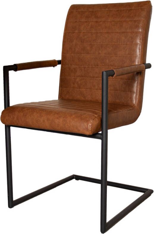 Kantoormeubelen Plus Eetkamer Vergaderstoel Grindavík Kunstleer Cognac