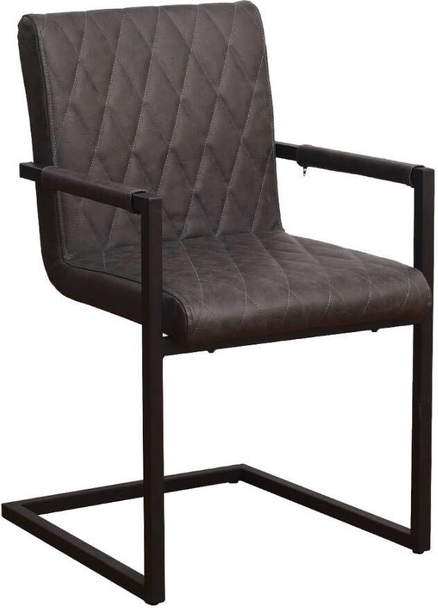 KantoormeubelenPlus Eetkamer Vergaderstoel Sandgeroi Kunstleer Antraciet