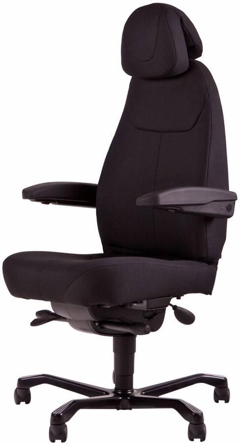 Kantoormeubelen Plus 24 uurs bureaustoel A380 zwart stof