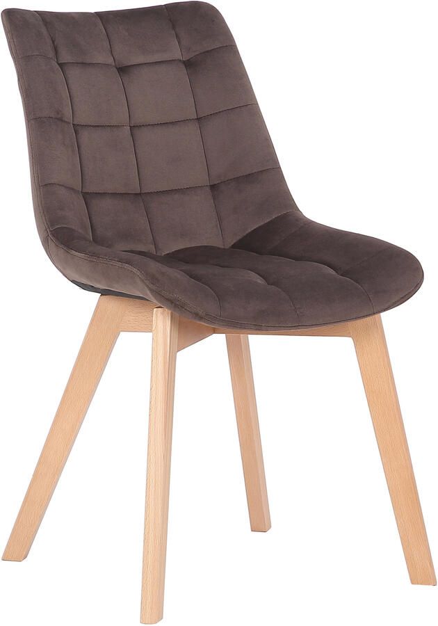 KantoormeubelenPlus Bezoekers Eetkamerstoel Heinola Fluweel Bruin