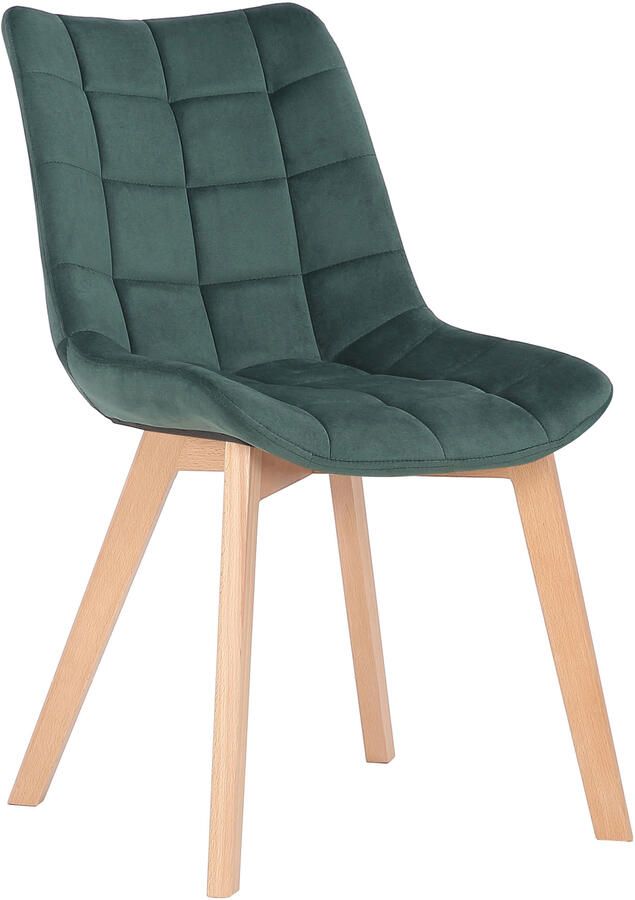 KantoormeubelenPlus Bezoekers Eetkamerstoel Heinola Fluweel Groen