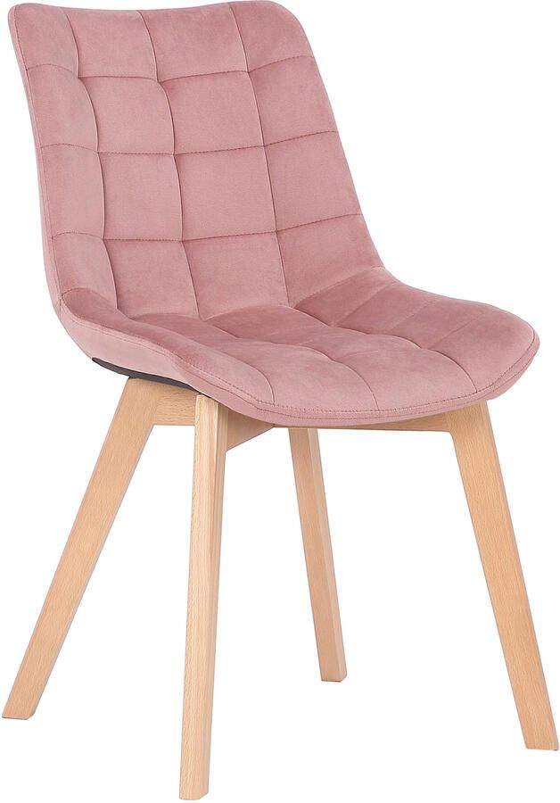 KantoormeubelenPlus Bezoekers Eetkamerstoel Heinola Fluweel Roze