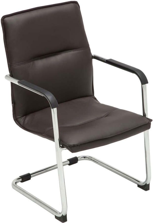 KantoormeubelenPlus Bezoekers Vergaderstoel Fakse Kunstleer slede frame Bruin