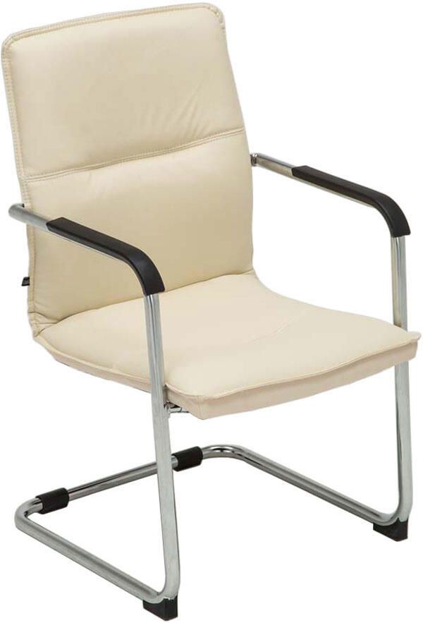 KantoormeubelenPlus Bezoekers Vergaderstoel Fakse Kunstleer slede frame Crème