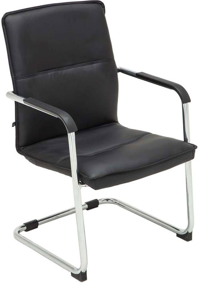 KantoormeubelenPlus Bezoekers Vergaderstoel Fakse Kunstleer slede frame Zwart