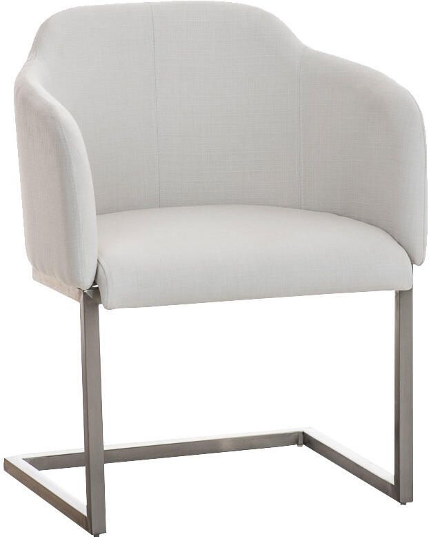 KantoormeubelenPlus Bezoekers Vergaderstoel Glostrup Stof slede frame Wit - Foto 2