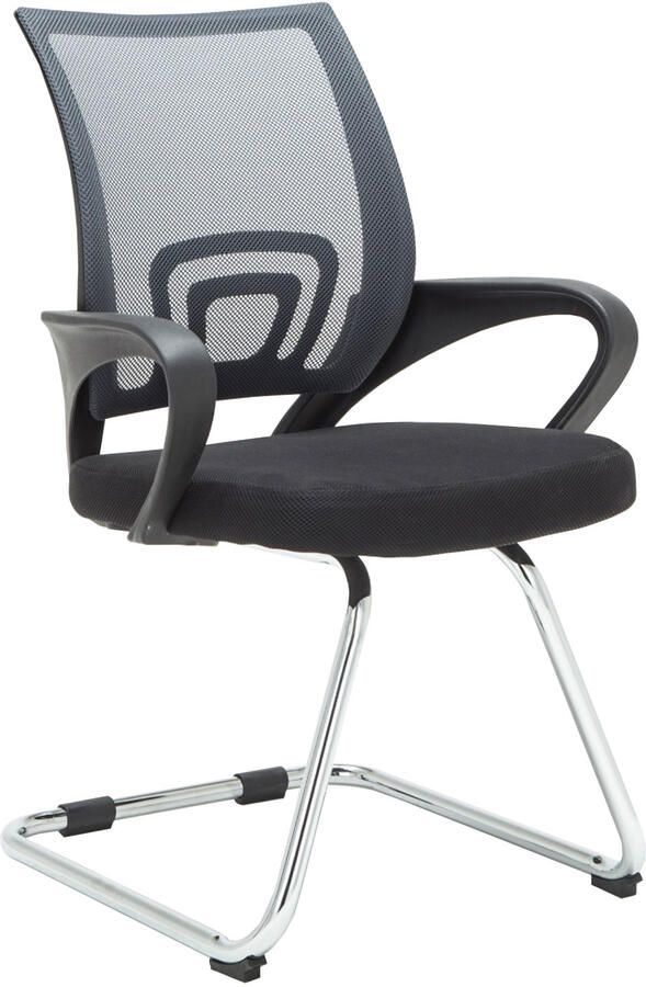 KantoormeubelenPlus Bezoekers Vergaderstoel Ringsted slede frame Grijs Mesh