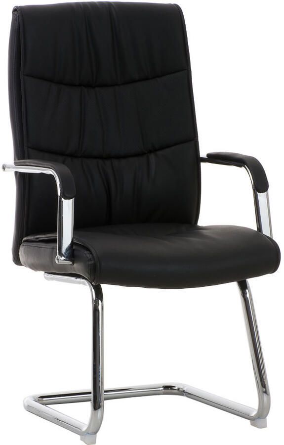 KantoormeubelenPlus Bezoekers Vergaderstoel Vesthimmerland Kunstleer slede frame Zwart