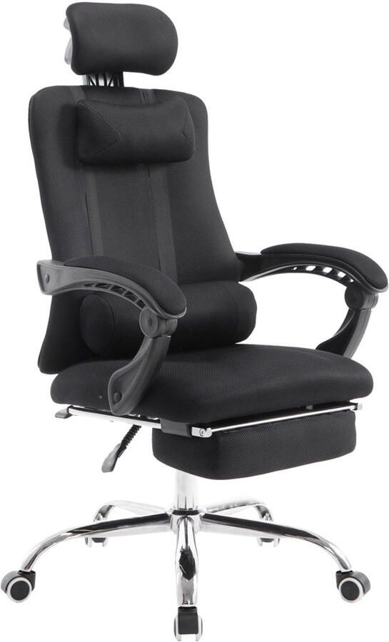 KantoormeubelenPlus Bureaustoel Hartola Stof met voetensteun Zwart