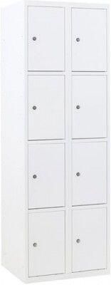 KantoormeubelenPlus Classic lockerkast met 8 vakken Kast Licht Grijs Deur Antraciet Grijs (25 werkdagen levertijd) H. 180 cm B. 80 cm D. 50 cm