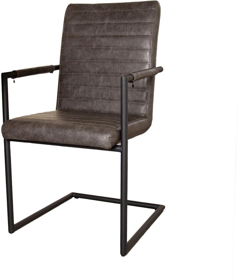 Kantoormeubelen Plus Eetkamer Vergaderstoel Grindavík Kunstleer Antraciet