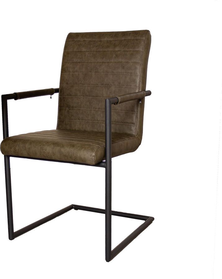 Kantoormeubelen Plus Eetkamer Vergaderstoel Grindavík Kunstleer Groen