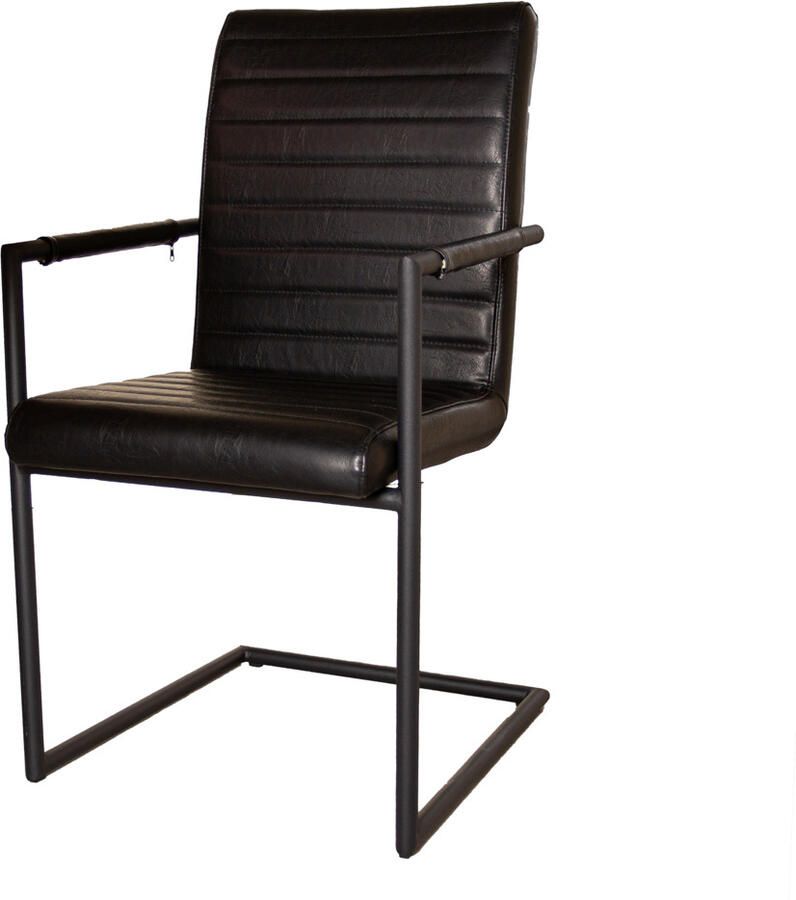 Kantoormeubelen Plus Eetkamer Vergaderstoel Grindavík Kunstleer Zwart