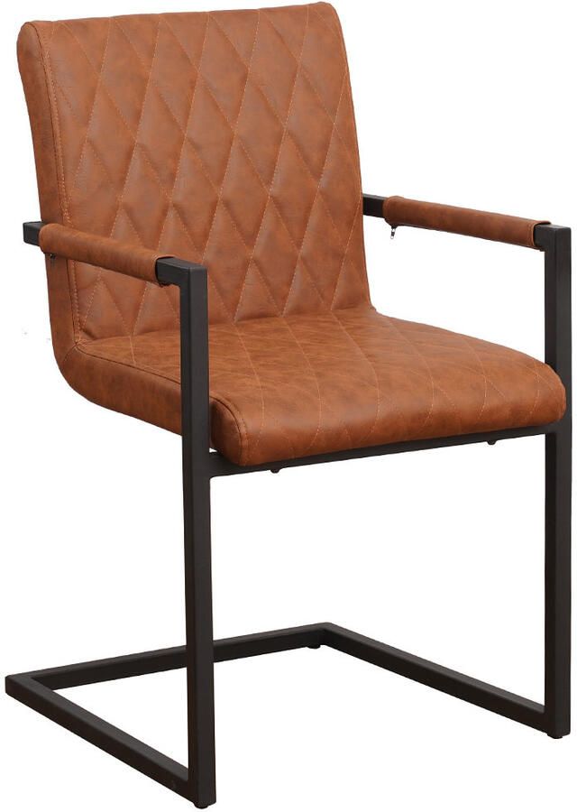 KantoormeubelenPlus Eetkamer Vergaderstoel Sandgeroi Kunstleer Cognac