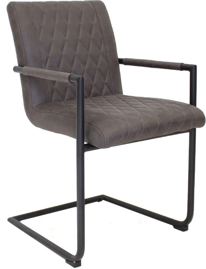 KantoormeubelenPlus Eetkamer Vergaderstoel Sauoarkrokur Antraciet