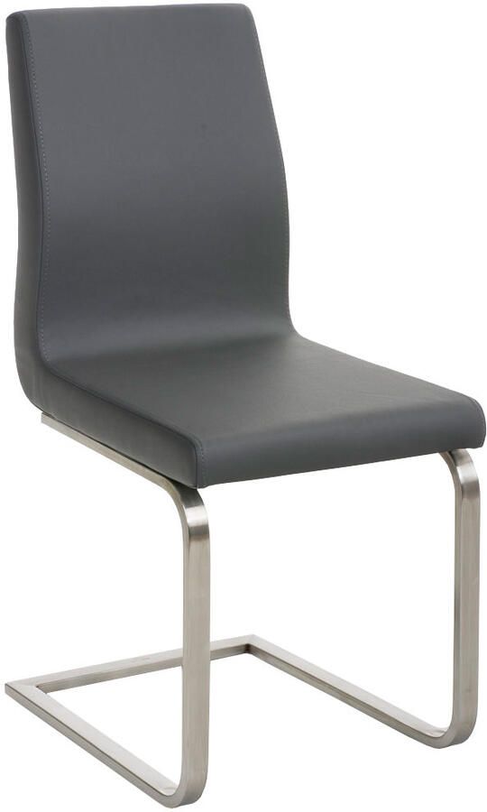 KantoormeubelenPlus Eetkamerstoel Sledestoel Tonder Kunstleer Grijs