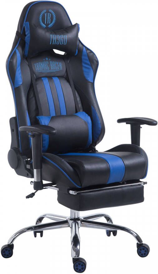 KantoormeubelenPlus Racing Gaming Bureaustoel Kerimaki Kunstleer met voetensteun Zwart Blauw