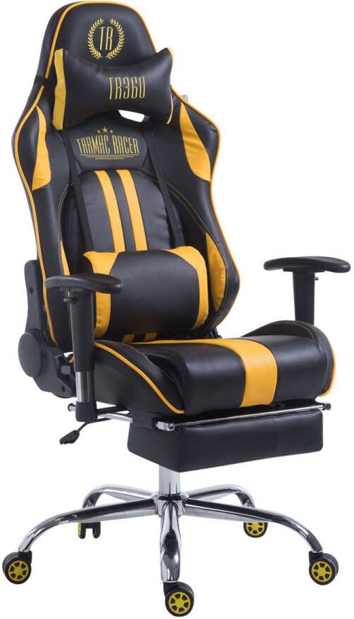 KantoormeubelenPlus Racing Gaming Bureaustoel Kerimaki Kunstleer met voetensteun Zwart Geel