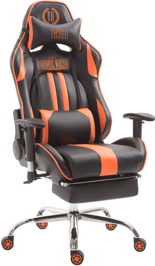 KantoormeubelenPlus Racing Gaming Bureaustoel Kerimaki Kunstleer met voetensteun Zwart Oranje