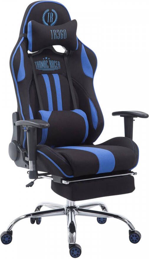 KantoormeubelenPlus Racing Gaming Bureaustoel Kerimaki V1 Stof met voetensteun Zwart Blauw