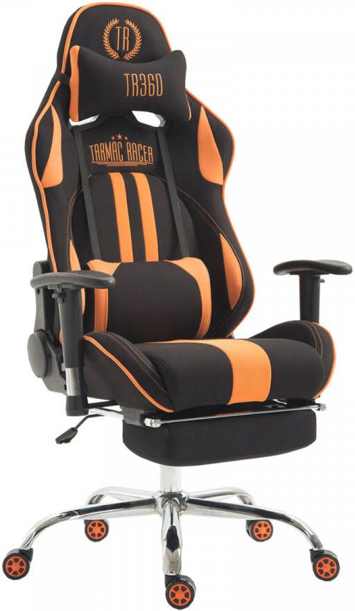 KantoormeubelenPlus Racing Gaming Bureaustoel Kerimaki V1 Stof met voetensteun Zwart Oranje
