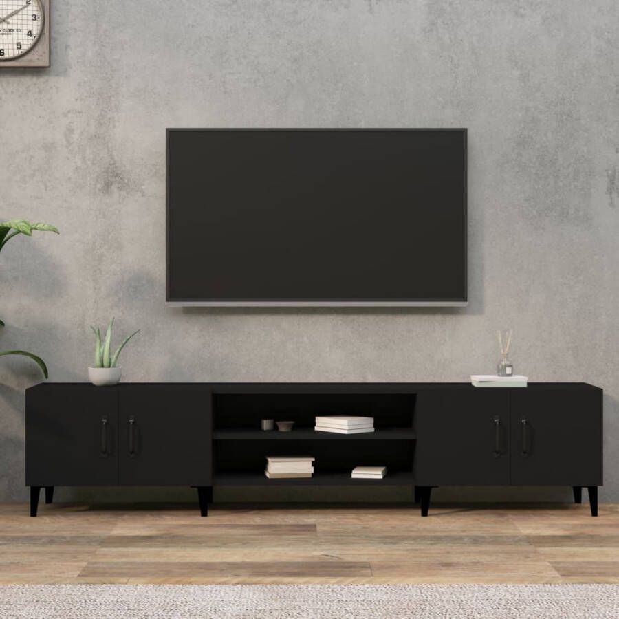 Tv-meubel 180x31 5x40 cm bewerkt hout zwart