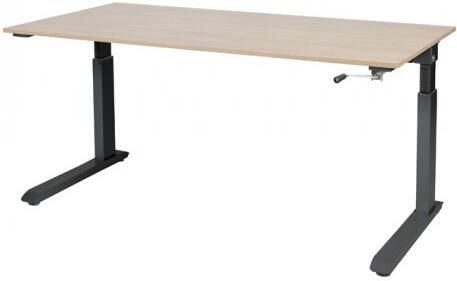Schaffenburg Othello C-poot bureau hoogte verstelbaar (62-85cm) dmv slinger met 160x80cm kersen licht 20mm blad en zwart (RAL9011) frame