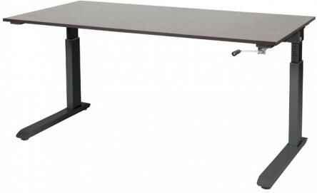 Schaffenburg Othello C-poot bureau hoogte verstelbaar (62-85cm) dmv slinger met 160x80cm wenge donker 20mm blad en zwart (RAL9011) frame