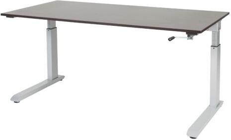 Schaffenburg Othello C-poot bureau hoogte verstelbaar (62-85cm) dmv slinger met 160x80cm wenge donker 20mm blad en aluminium (RAL9006) frame