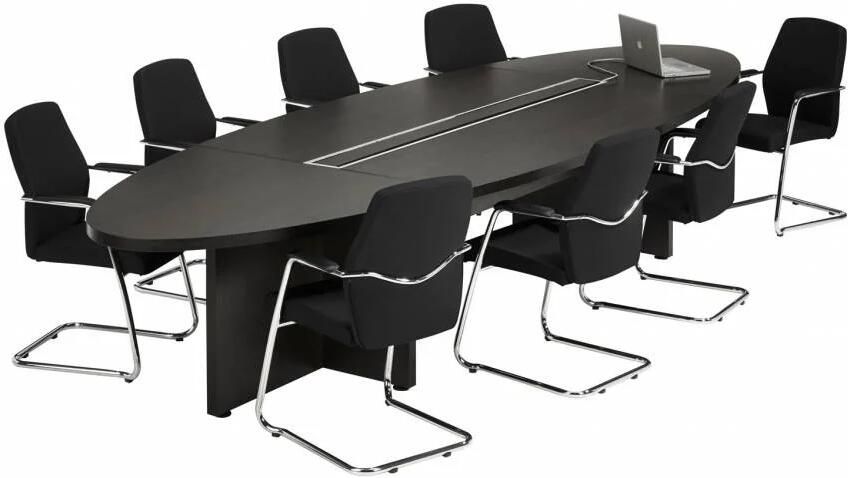 ABC Kantoormeubelen Ovale vergadertafel 420X138CM donker eiken