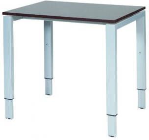 Schaffenburg Domino bureau hoogte instelbaar (62-85cm) met 80x60cm'zwevend'wenge donker 20mm blad en aluminium (RAL9006) N-poot frame