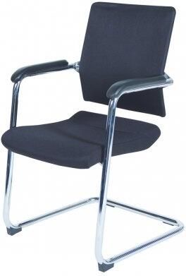 Schaffenburg serie 045 conferentiestoel zitting stof zwart en rug mesh zwart