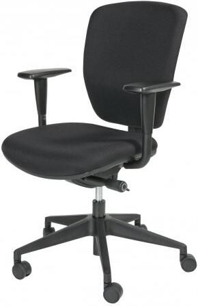 Schaffenburg serie NEN EN 1335 gecertificeerde bureaustoel. Rug en zitting stof zwart