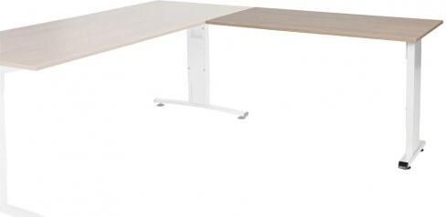 Schaffenburg T-lines aanbouwtafel hoogte instelbaar (61-90cm) met 120x60cm kersen licht 20mm blad en wit (RAL9010) t-poot frame met rechte tenen