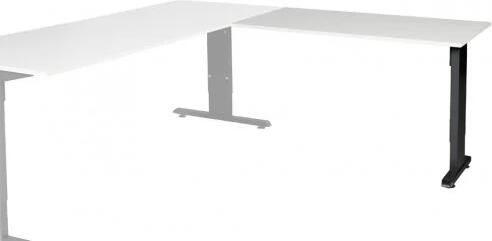 Schaffenburg T-lines aanbouwtafel hoogte instelbaar (61-90cm) met 120x60cm krijtwit 20mm blad en zwart (RAL9011) t-poot frame met rechte tenen