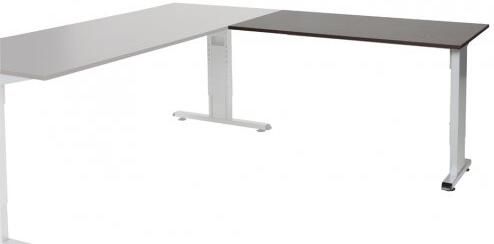 Schaffenburg T-lines aanbouwtafel hoogte instelbaar (61-90cm) met 120x60cm wenge donker 20mm blad en aluminium (RAL9006) t-poot frame met rechte tenen