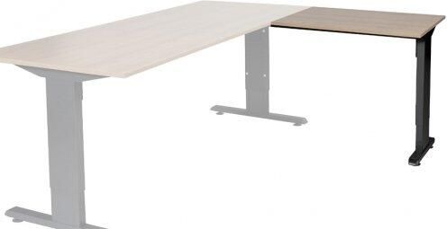 Schaffenburg T-lines aanbouwtafel hoogte instelbaar (61-90cm) met 80x60cm kersen licht 20mm blad en zwart (RAL9011) t-poot frame met rechte tenen